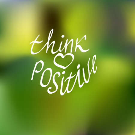 Inscription on colorful  background. Think positiveのイラスト素材