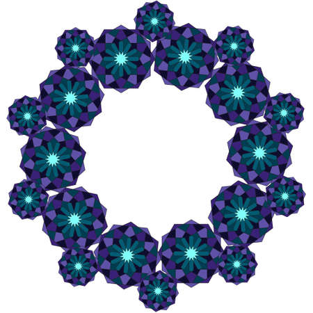 Sacred geometry pattern in . Arabic pattern frameのイラスト素材