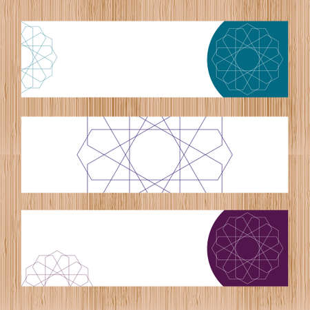 Sacred geometry banner in . Arabic pattern backgroundのイラスト素材