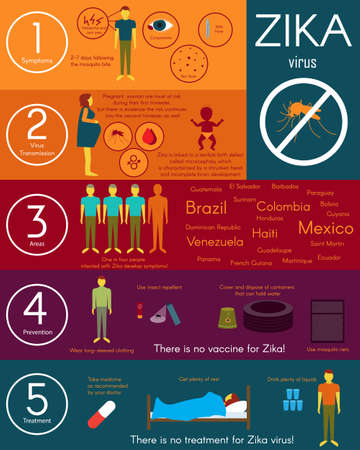 Illustration. Zika virus infographic for presentationのイラスト素材