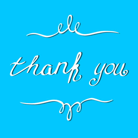 Vector inscription on color background. Thank you quotesのイラスト素材