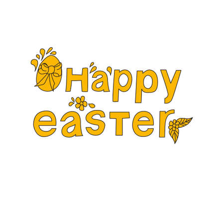 Easter poster with hand drawn lettering.  illustrationのイラスト素材