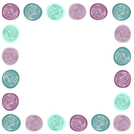 Yarn ball pattern in hand drawn style.  illustrationのイラスト素材