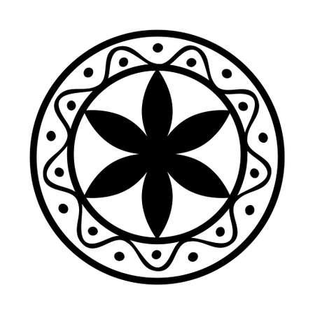 Hand drawn flower mandala for cards, invitations and coloring book. Boho styleのイラスト素材
