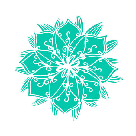 Hand drawn flower mandala for cards, invitations and coloring book. Boho styleのイラスト素材