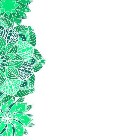 Boho style hand drawn flower mandala for cards, invitations and coloring book.のイラスト素材