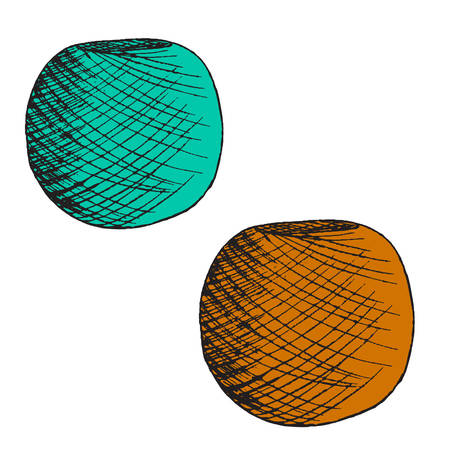 Balls of yarn for knitting illustration.のイラスト素材