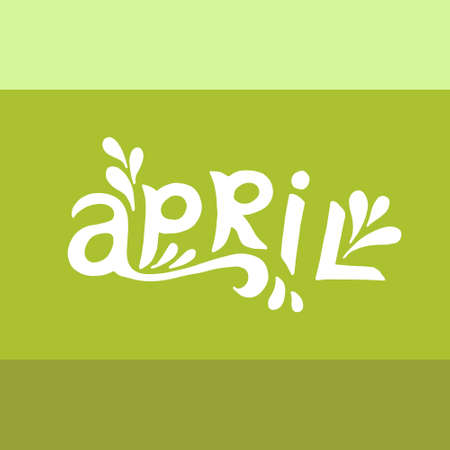 April lettering hand drawn illustration for posters and web banners.のイラスト素材