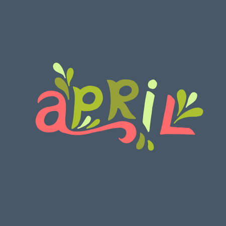 April lettering hand drawn illustration for posters and web banners.のイラスト素材