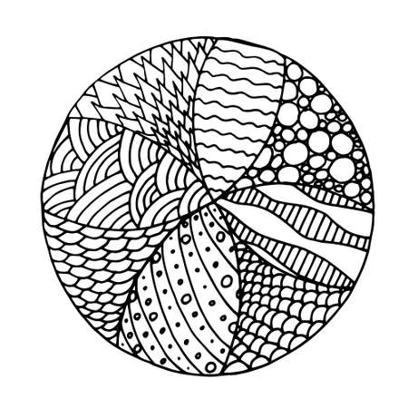 Hand drawn flower mandala for cards, invitations and coloring bookのイラスト素材