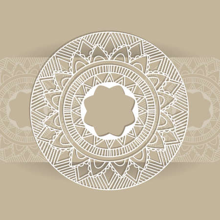 Zentangle mandala for coloring book and adults. Made by trace from personal hand drawn sketch. Flower mandalaのイラスト素材