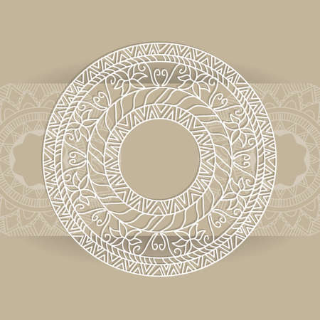 Zentangle mandala for coloring book and adults. Made by trace from personal hand drawn sketch. Flower mandalaのイラスト素材