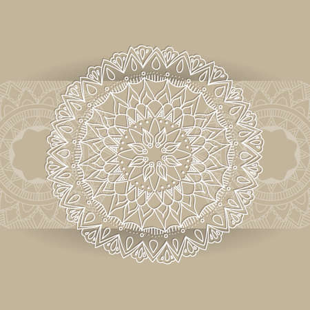 Zentangle mandala for coloring book and adults. Made by trace from personal hand drawn sketch. Flower mandalaのイラスト素材