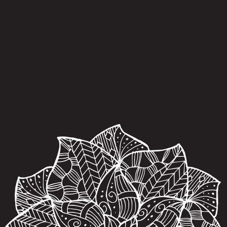 Zentangle mandala for coloring book and adults. Made by trace from personal hand drawn sketch. Flower mandalaのイラスト素材