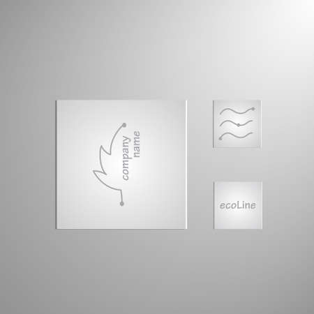 Organic cosmetic mono line logo design templates. Made in . Perfect for packaging and wrapping paperのイラスト素材