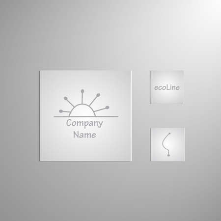 Organic cosmetic mono line logo design templates. Made in . Perfect for packaging and wrapping paperのイラスト素材