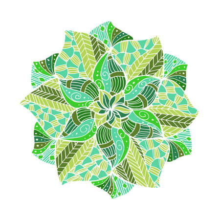 Hand drawn flower mandala for cards, invitations and coloring bookのイラスト素材