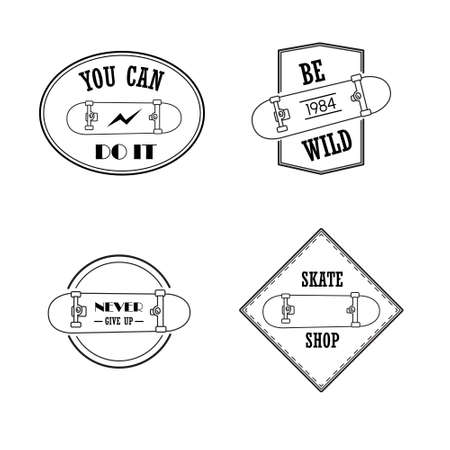 Skate logo set in .  Perfect for web, banner, print.のイラスト素材