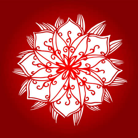Flower mandala - hand drawn zentangle pattern. Perfect for laser cutting.のイラスト素材