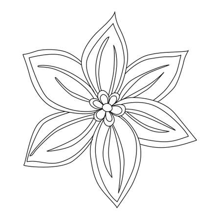 Hand drawn flower mandala for cards, invitations and coloring bookのイラスト素材