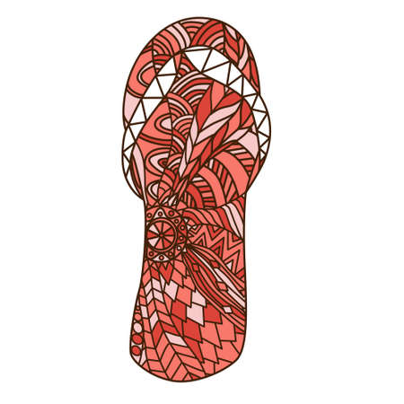 Hand drawn thongs in vector. For prints and coloring booksのイラスト素材