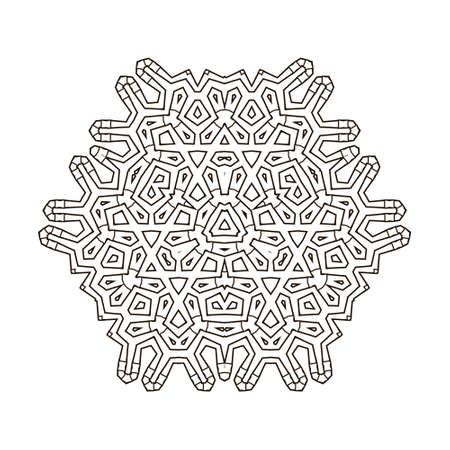 Hand drawn flower mandala for cards, invitations and coloring bookのイラスト素材