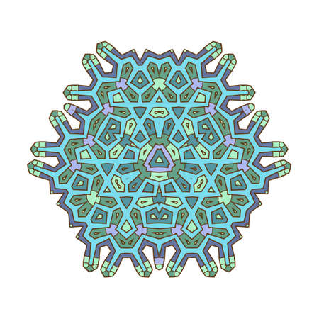 Hand drawn flower mandala for cards, invitations and coloring bookのイラスト素材