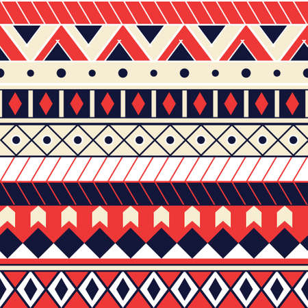 Aztec seamless pattern in color.  illustration. For cards, prints, textile.のイラスト素材