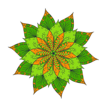 Hand drawn flower mandala for cards, invitations and otherのイラスト素材