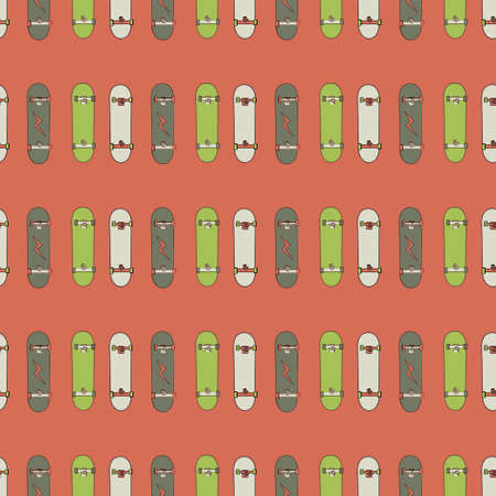 Skatebord seamless pattern in .  Perfect for web, scrapbooking, print.のイラスト素材