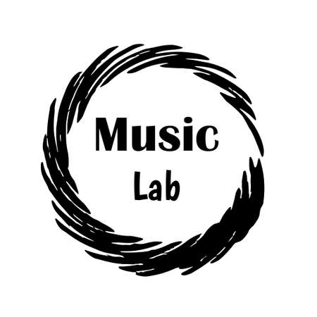 Creative logo for  music lab.  illustration. Isolated on white background.のイラスト素材