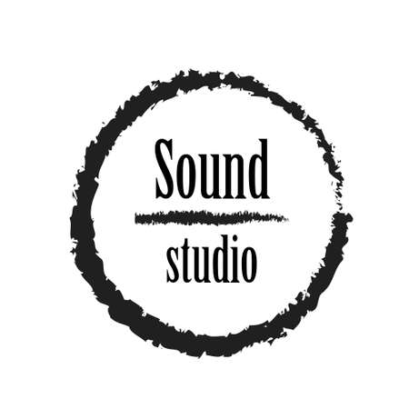 Creative logo for  music lab.  illustration. Isolated on white background.のイラスト素材