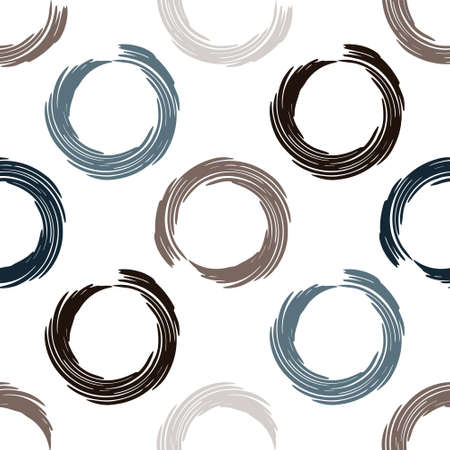 Pattern with circle ink brushのイラスト素材
