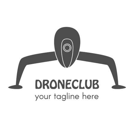 Creative drone logo. Perfect for design elements, badges and labels. Drone copterのイラスト素材