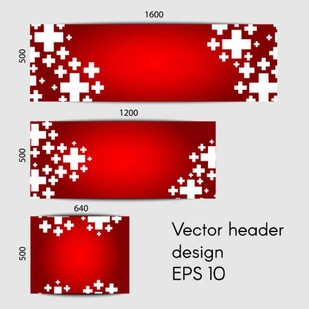 Abstract header design for web.  illustration. Set of banners. Swiss Day themeのイラスト素材