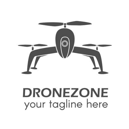 Creative drone logo. Perfect for design elements, badges and labels. Drone copterのイラスト素材