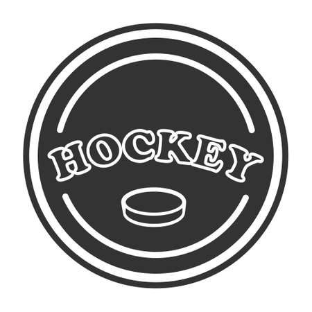 Hockey logoin . Creative monochrome badge. Hockey club, hockey championship, sport elements. Perfect for logo, banners, stickers.のイラスト素材