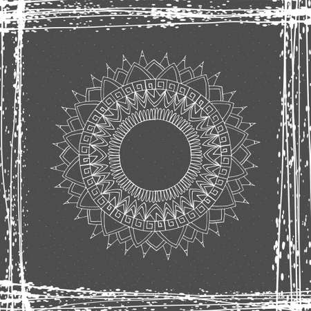 Flower mandala for cards, wedding invitations and coloring bookのイラスト素材