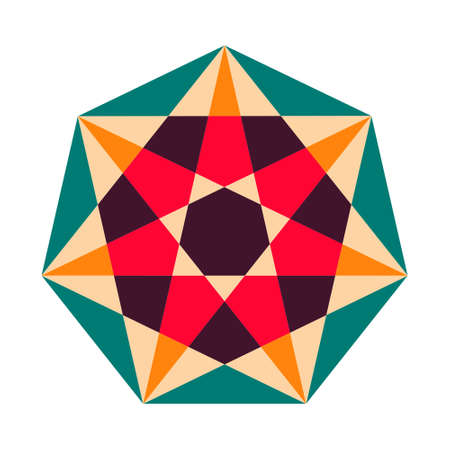 Sacred geometry symbol in . Arabic pattern backgroundのイラスト素材