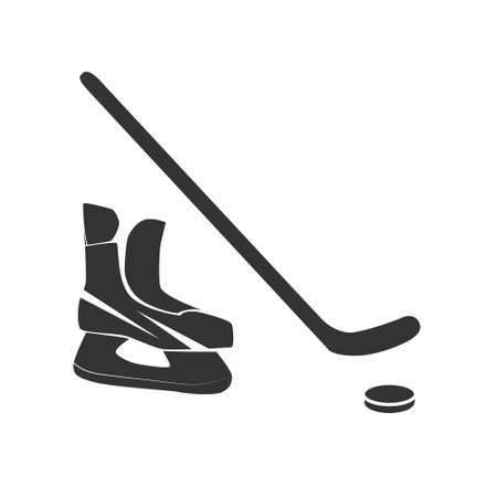 Hockey logoin . Creative monochrome badge. Hockey club, hockey championship, sport elements. Perfect for logo, banners, stickers.のイラスト素材