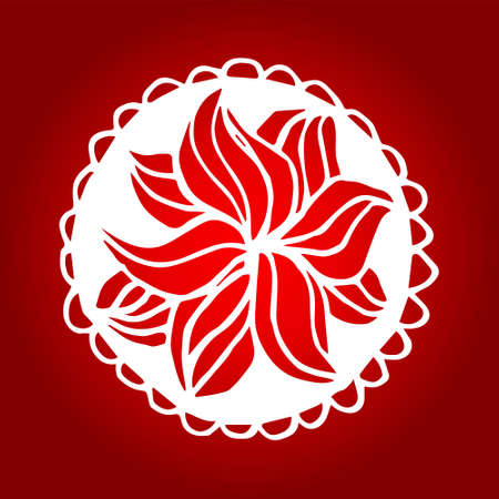 Flower mandala - hand drawn zentangle pattern. Perfect for laser cutting.のイラスト素材