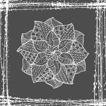 Flower mandala for cards, wedding invitations and coloring bookのイラスト素材