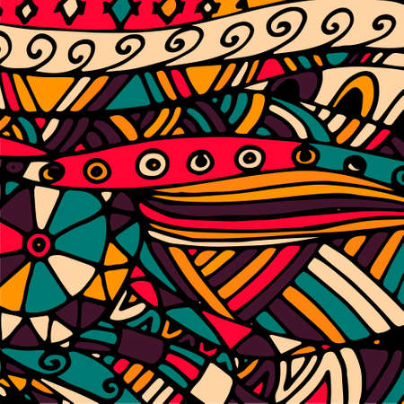 doodle pattern for coloring book and adults. Made by trace from personal hand drawn sketch. Black and whiteのイラスト素材