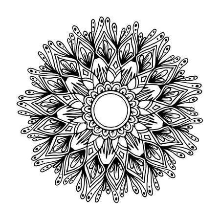 Flower mandala for cards, prints, textile and coloring books.のイラスト素材