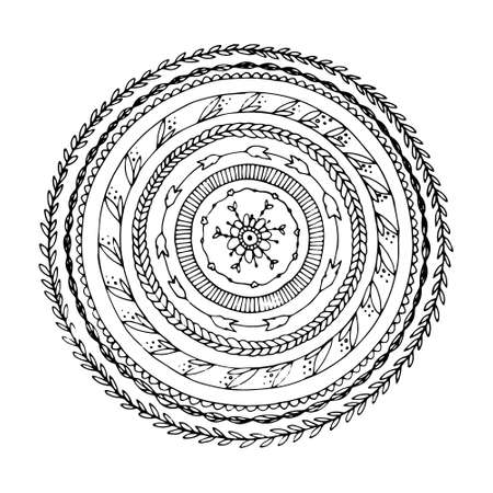 Flower mandala for cards, prints, textile and coloring books.のイラスト素材