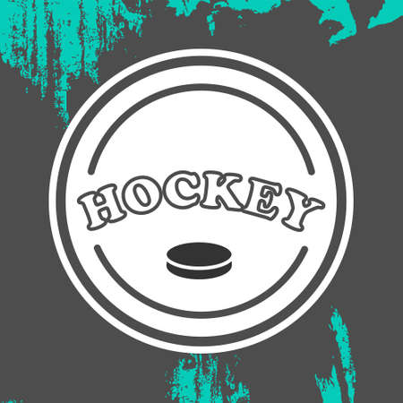 Hockey logo in . Creative monochrome badge. Hockey club, hockey championship, sport elements. Perfect for logo, banners, stickers.のイラスト素材