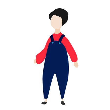 Cartoon people in hand drawn and flat style.  illustration. Isolated on whiteのイラスト素材