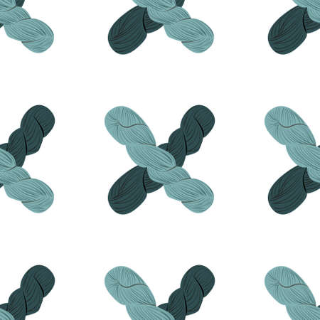 Balls of yarn for knitting. Rope making.   yarn balls set. Yarn balls from wool and angora. Knitting wool, knitting pattern, knitting background. Hand drawn yarn balls patternのイラスト素材