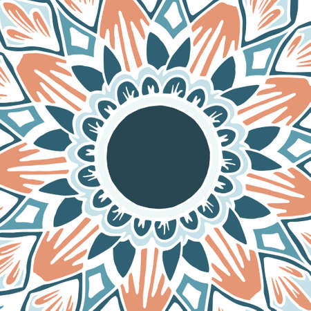 Flower mandala for cards, prints, textile and coloring books.のイラスト素材