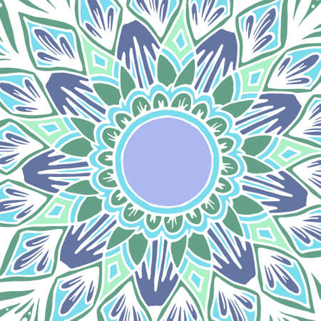 Flower mandala for cards, prints, textile and coloring books.のイラスト素材